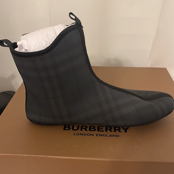 Vintage Check Neoprene Rubber Rain Boots Size 41 - Picture 10 of 14